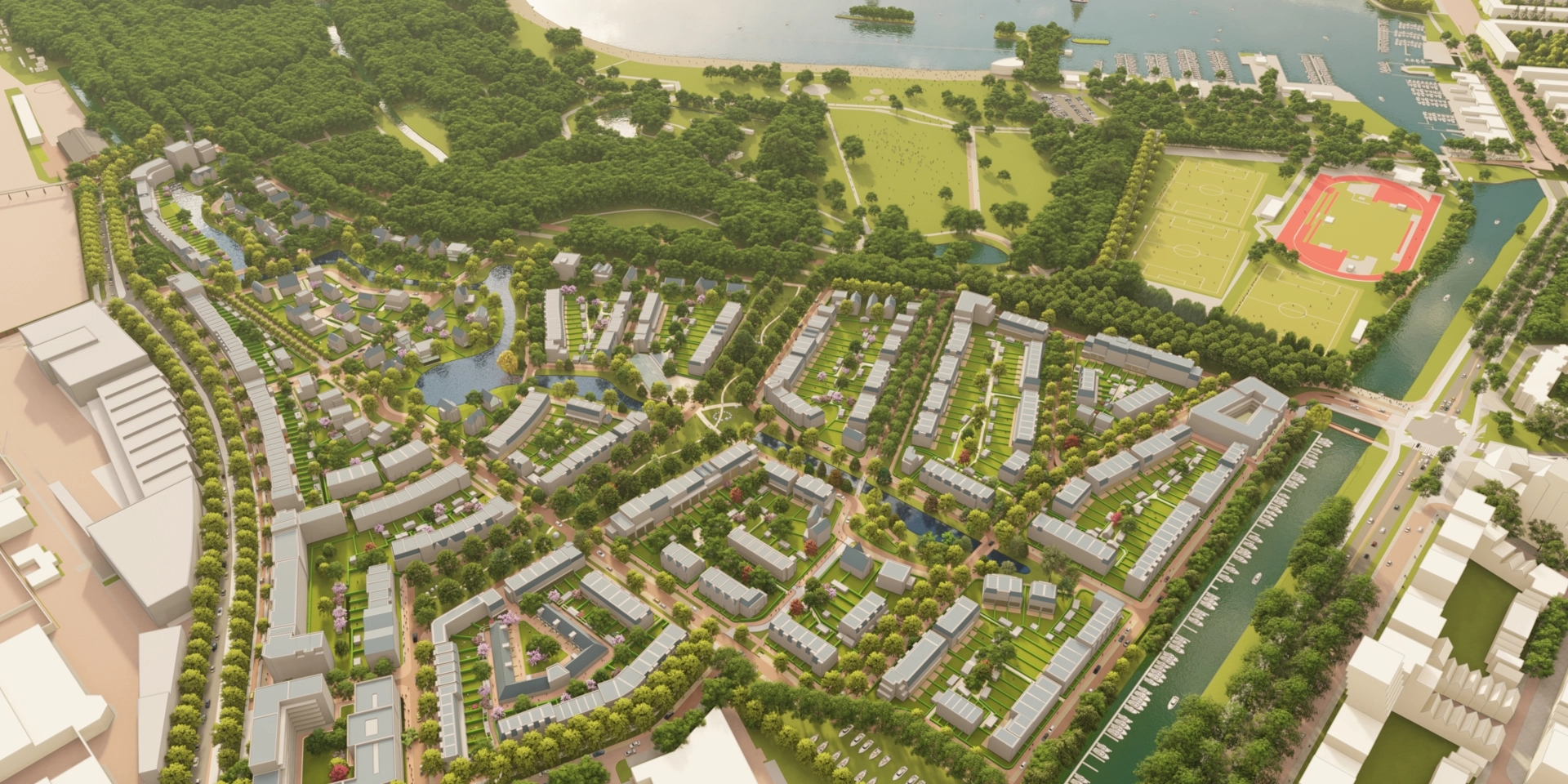 Stedenbouwkundige impressie Gebiedsontwikkeling Nieuw Kralingen