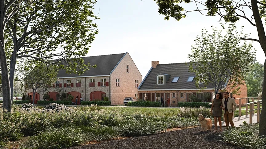 Rijwoningen en levensloopgeschikte woningen met groenstrook aan de voorzijde