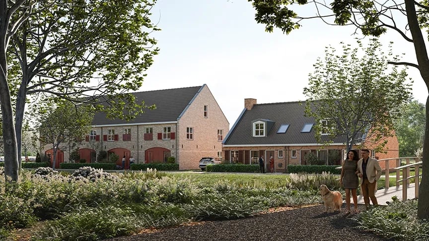 Rijwoningen en levensloopgeschikte woningen met groenstrook aan de voorzijde