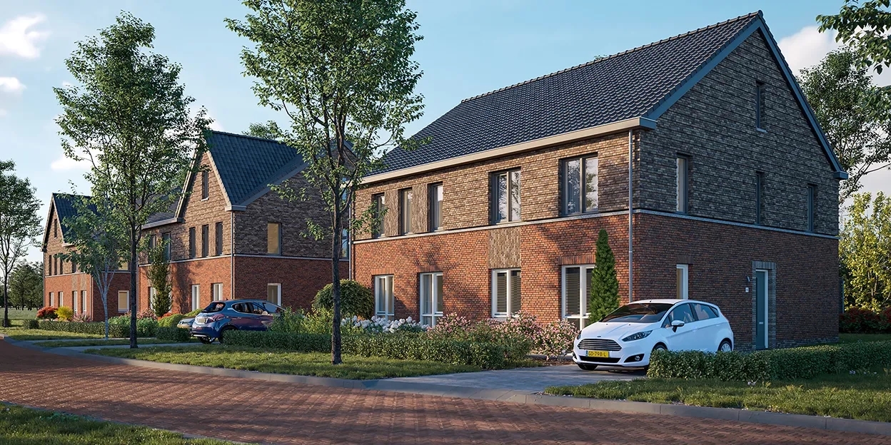 Impressie van de tweekappers van Eschlanen