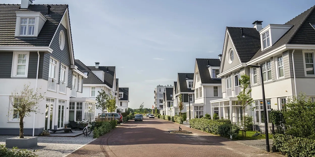 Straat met woningen van Duineveld