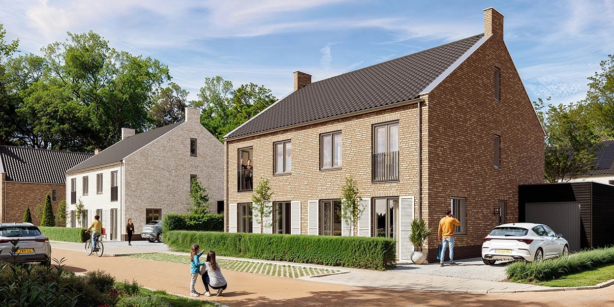 Artist impression van tweekappers met tuitgevel